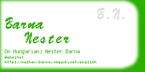 barna nester business card